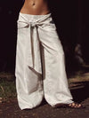 Full Size Tie-Front Wide-Leg Pants Plus Size