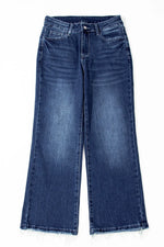 Pair of blue jeans on a white background