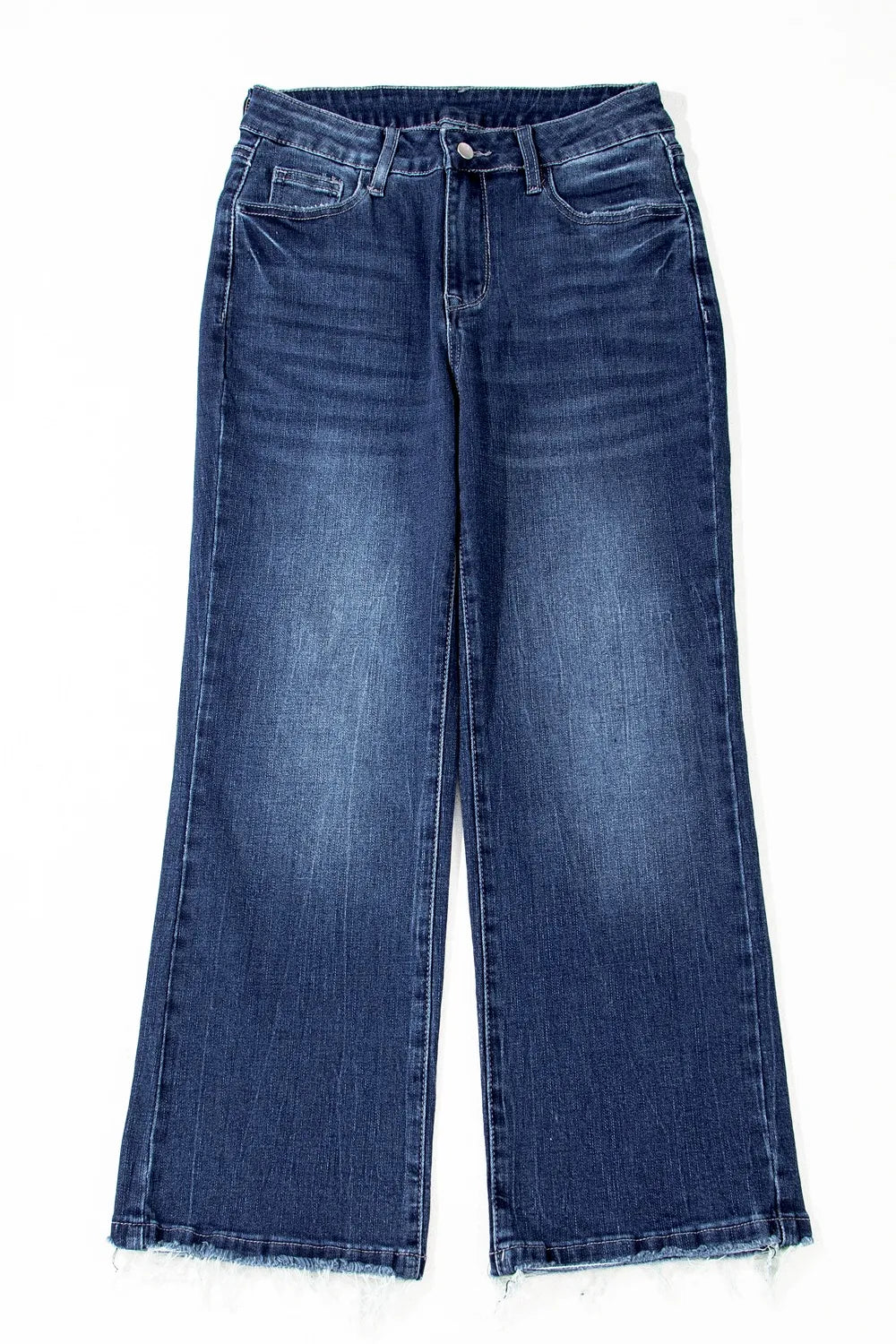 Pair of blue jeans on a white background