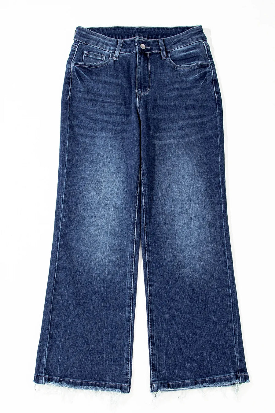 Pair of blue jeans on a white background