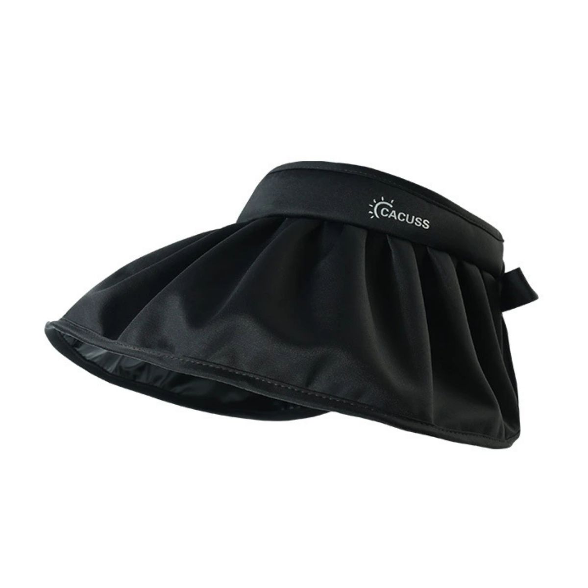 Black visor with brand logo on a white background
