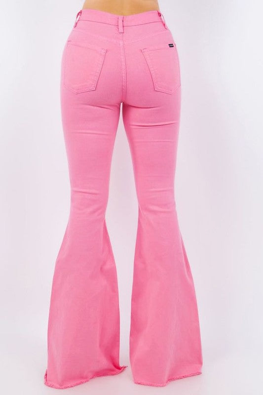 Back of Bell Bottom Jean in Pink
