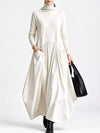 Turtleneck Long-Sleeve Maxi Dress