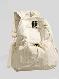 Beige backpack on a light gray background