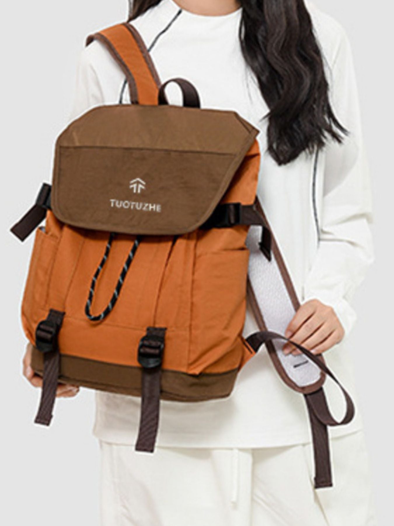 Lady carrying Women's Lightweight Casual Backpack Bag from EHC