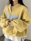 Half-Zip Letter Graphic Sweatshirt