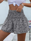 Women High Waisted Floral Print Elastic Waist Shorts