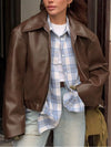 Faux Leather Zip Up Jacket