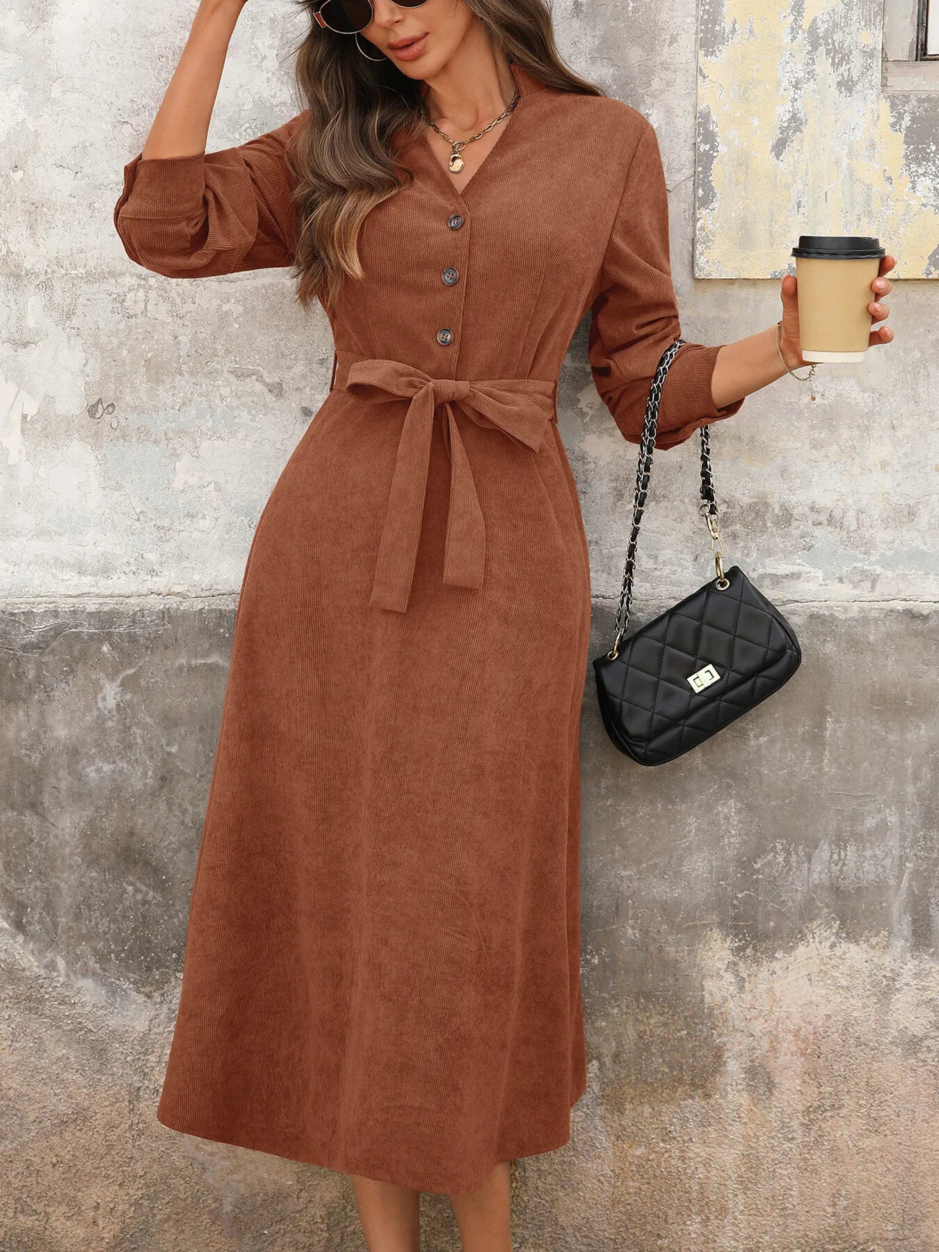 model wearing Max-Origin dress
