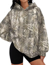 Printed Kangaroo Pocket Oversized Hoodie