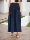 Elastic Waist Midi Skirt