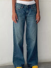 Wide-Leg Vintage Wash Jeans