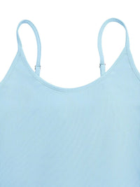 Light blue ribbed tank top on a white background