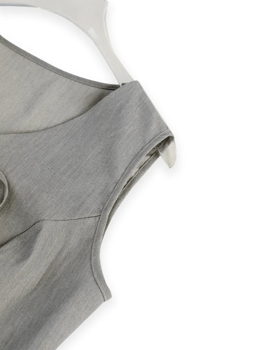Gray sleeveless top on a white background