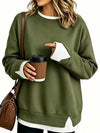 Women's Full Size Layered Look Crew Neck Sweatshirt Plus Size