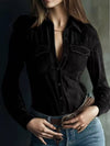 Suede Button-Down Shirt