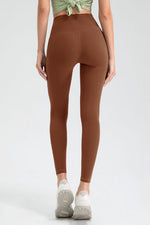 Back view of Women's Wide Waistband High Waist Sport Leggings