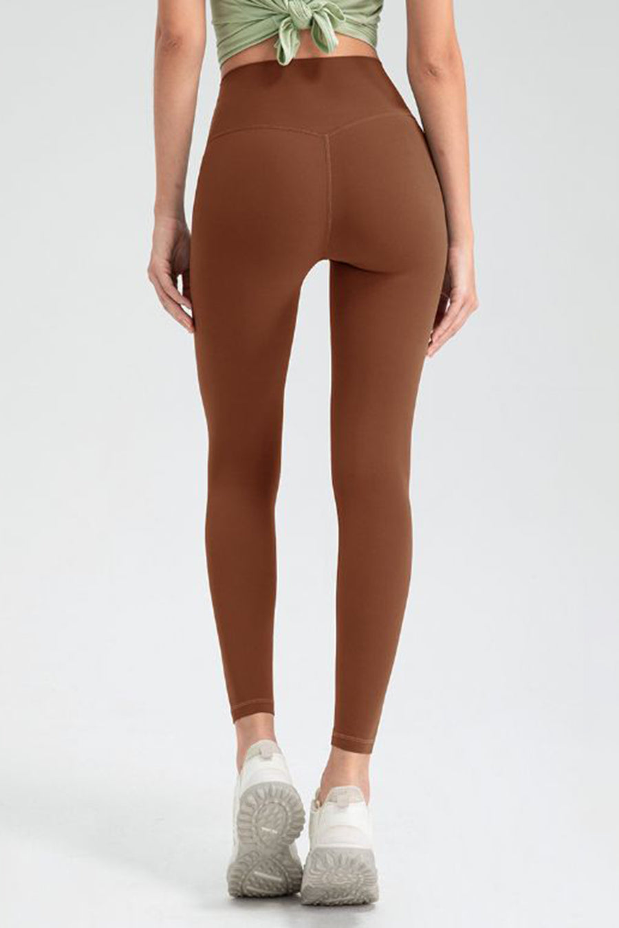 Back view of Women's Wide Waistband High Waist Sport Leggings