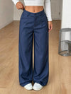 Women's High-Waisted Wide-Leg Pants with Button Detail