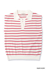Folded red and white striped shirt on a white background
