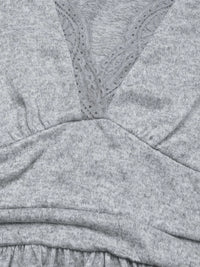 Close-up of gray fabric with a textured pattern