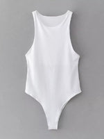 White bodysuit on a gray background