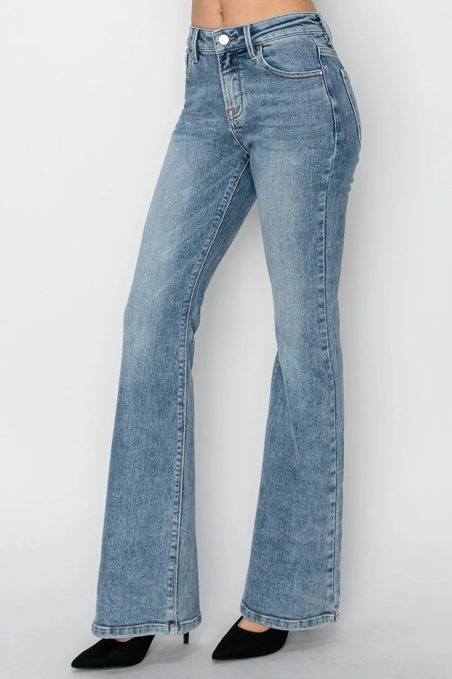 Blue jeans on a white background