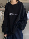 Letter Graphic Crew Neck Sweatshirt
