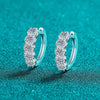 Ladies 1 Carat Moissanite Zircon 925 Sterling Silver Huggie Earrings