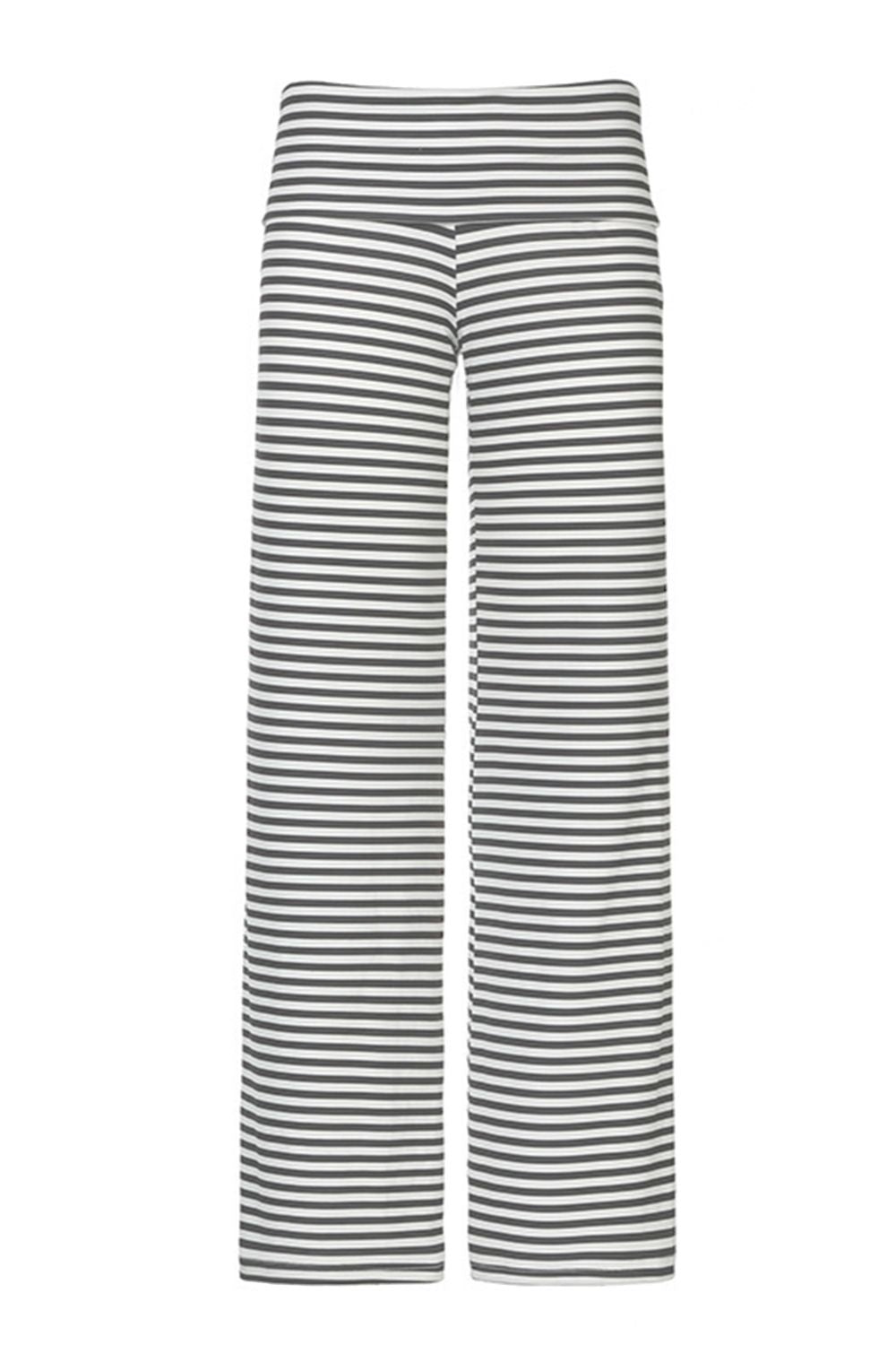 Black Striped Wide Leg Pants