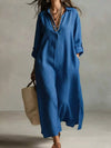 Full Size Casual Midi Shirt Dress Plus Size