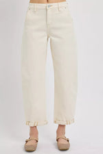 White jeans on a white background