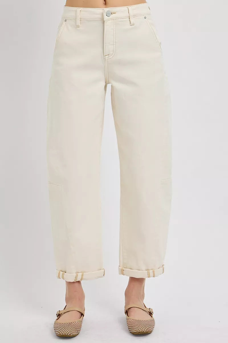 White jeans on a white background