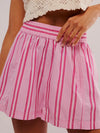 Striped High-Waist Linen Blend Summer Shorts