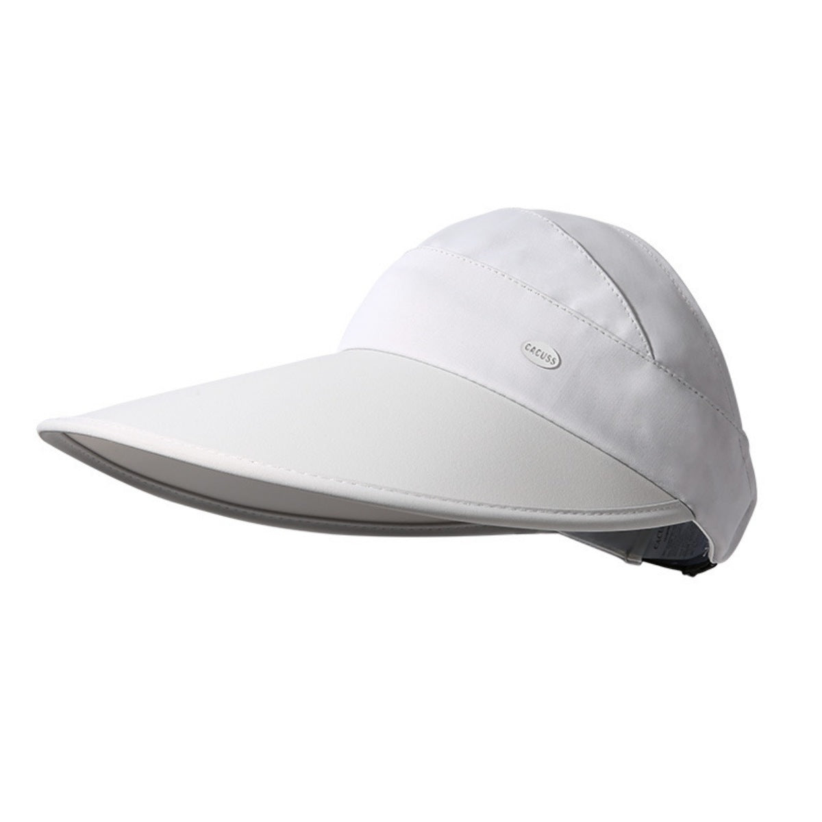 White visor cap on a white background