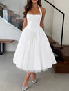 Halter Neck A-Line Midi Dress