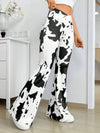 Cow Print Flared Pants