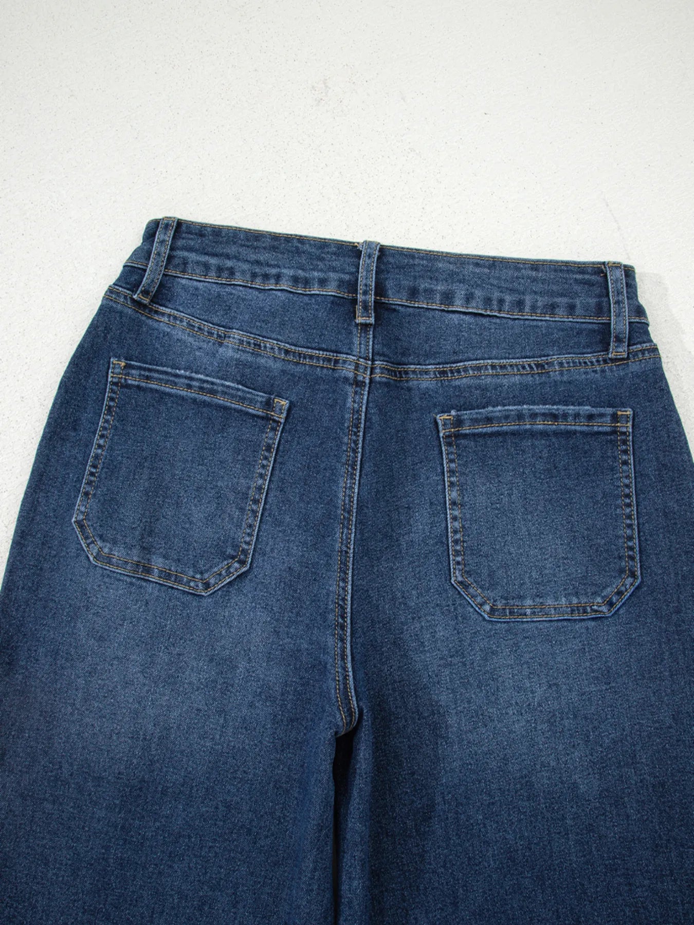 Blue jeans on a white background