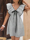 Best Striped Ruffle Sleeve Mini Dress Blue | Bestselling Styles