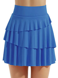 Blue tiered skirt on a white background