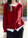 Cable-Knit Button-Down Cardigan