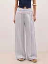Striped Wide-Leg Pants with Tie Waist For Ladies