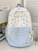 Backpack with snowflake pattern on a white surface