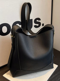 Black Women's Leather Adjustable Strap Crossbody Bag