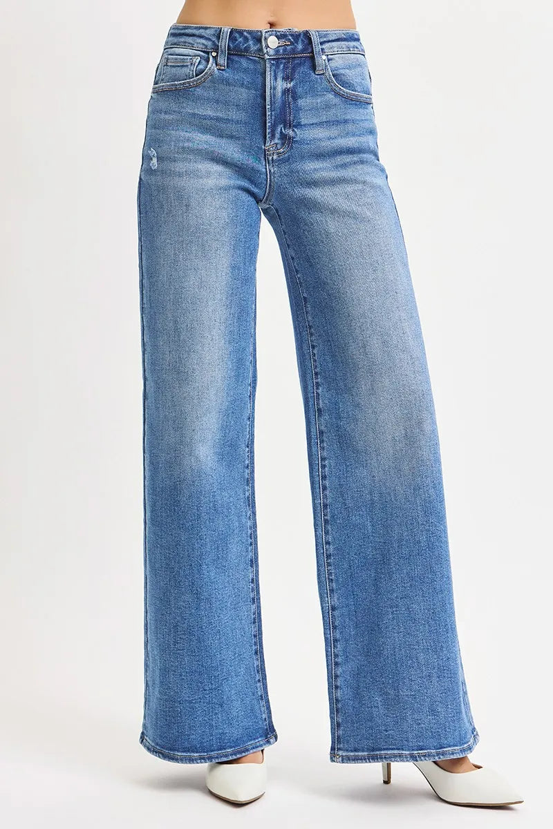 Blue jeans on a white background
