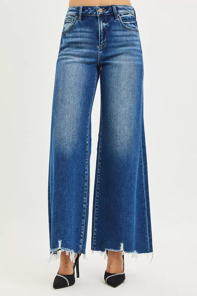 Blue jeans with a white background