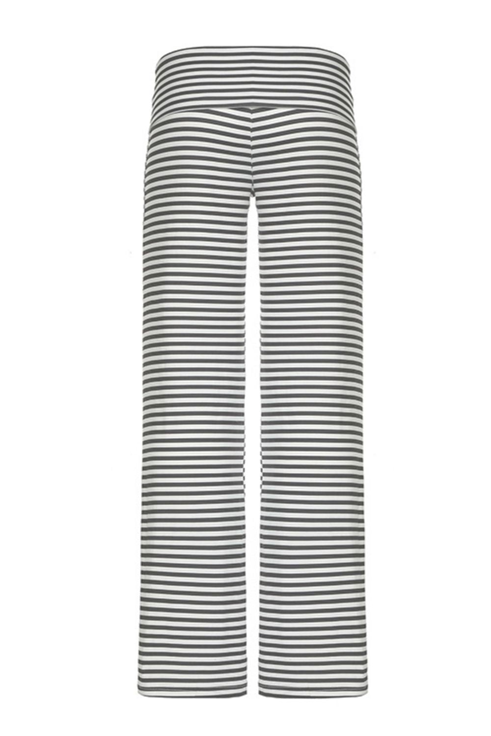 Gray Striped Wide Leg Pants