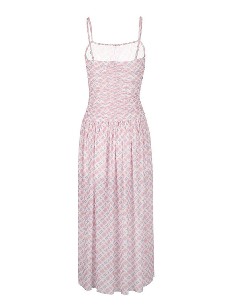 Pink floral dress on a white background