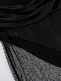 Close-up of black fabric with a textured pattern on a white background
