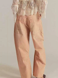 Back view of light pink jeans